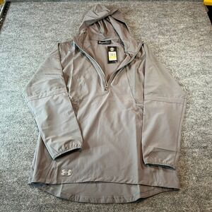 Under Armour Women's Gray HeatGear Pullover Running‎ Jacket Hooded Size Medium